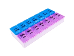 Organizador De Pastillas Semanal Para Dos Tomas Al Día, Fácil De Abrir, Para Toda La Semana, Mañana/tarde, Transparente.