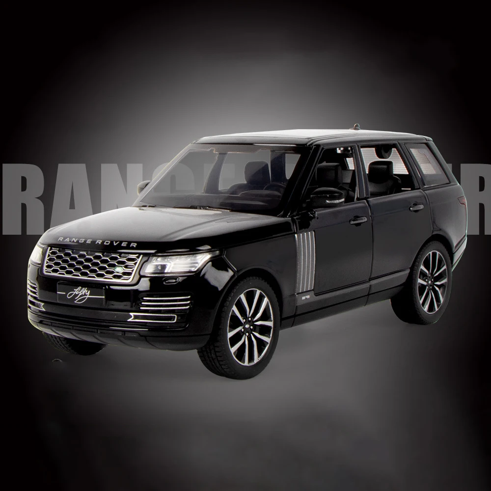 (negro) Coche De Juguete A Escala 1:24 De Metal Fundido A Presión Con Efectos De Sonido Y Luz.