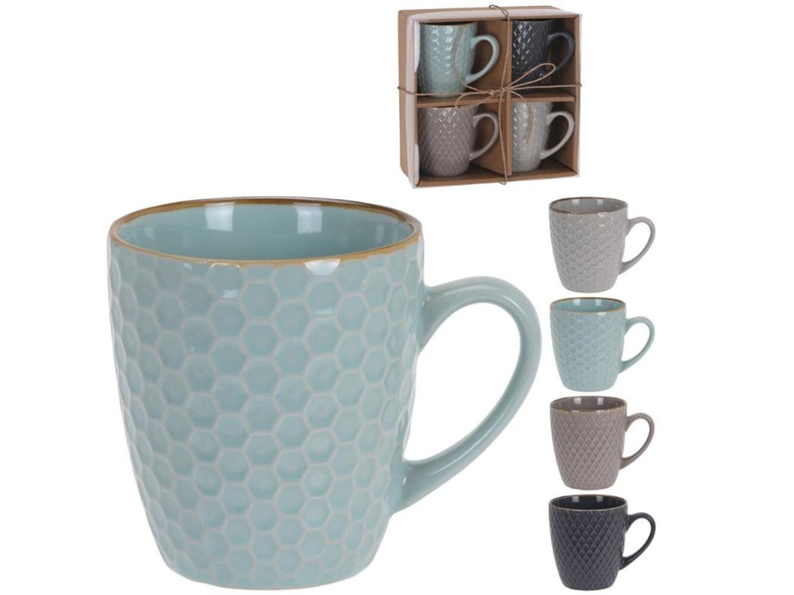 Tazas mug texturas 200ml 4p lote 4