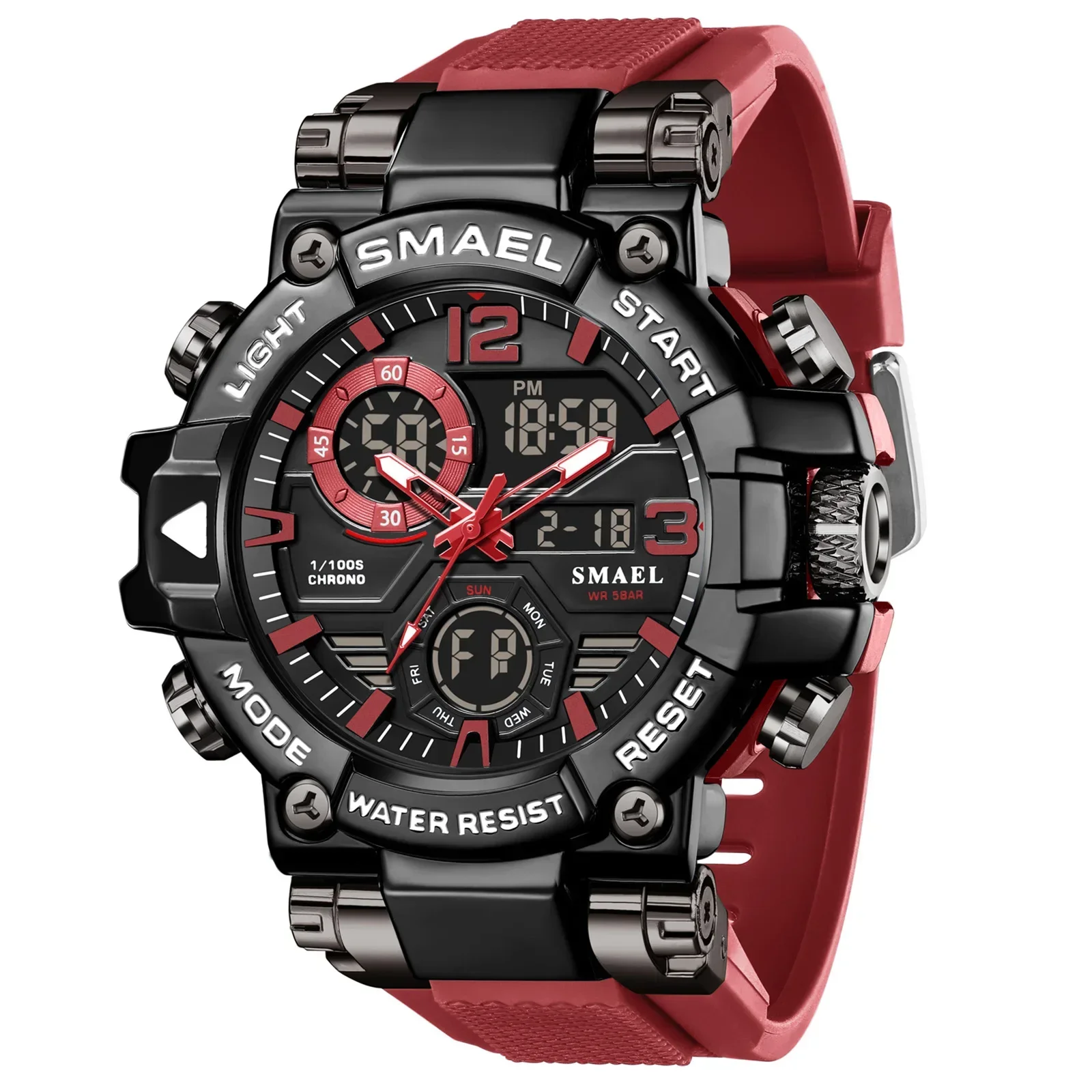 Reloj Led Nuevo (rojo), Resistente Al Agua Hasta 50 M.