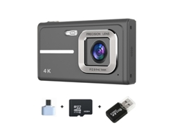Câmera Digital 4k Hd Zoom 16x Autofoco Câmera Ccd De Tela De 2.4 Polegadas 32g Preta 