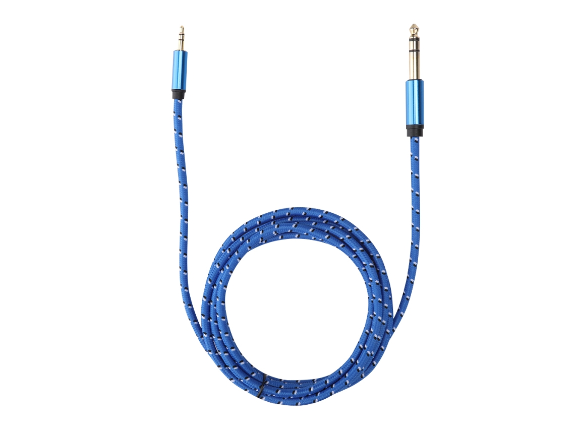 Cable De Audio Estéreo Macho De 3,5 Mm A Estéreo Macho De 6,35 Mm Para Amplificador, Altavoz Y Guitarra Eléctrica (2 M)