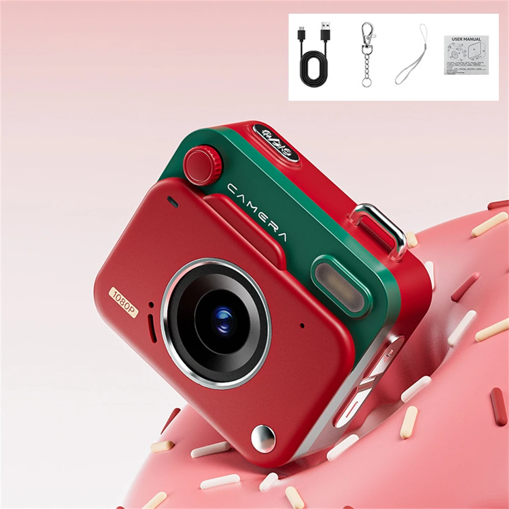 Mini Cámara Digital Hd 1080p De 48 Mp (roja, Sin Tarjeta Tf) Para Estudiantes Y Niños En El Campus.