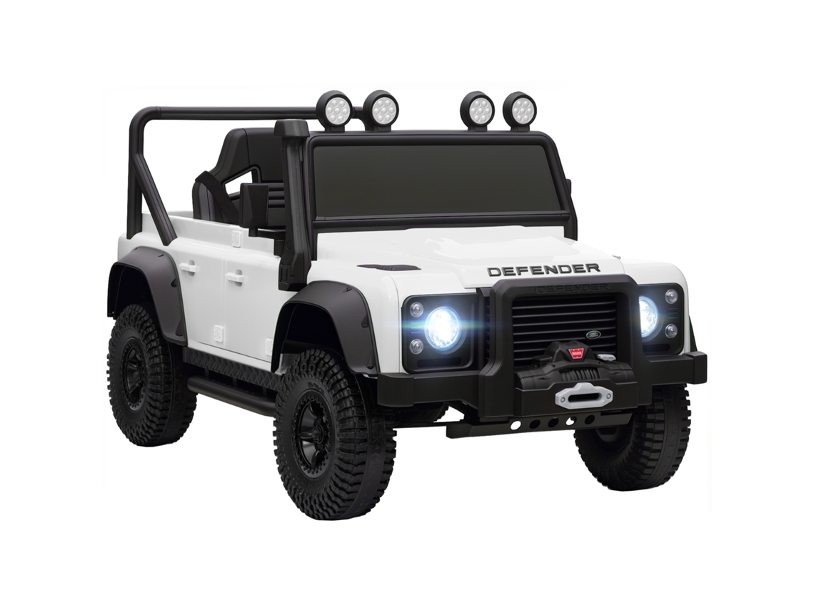 Carrinho Elétrico Infantil Land Rover 12v Controle Remoto Suspensão Usb Mp3 Faróis Branco