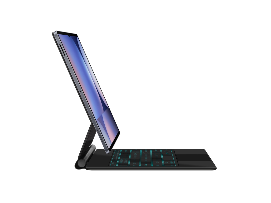 La funda con teclado mágico es negra y compatible con los modelos Samsung Tab S10/S9 Fe 10.9/S10/S9/S8/S7 de 11 pulgadas. Yunzii (con texto en portugués).