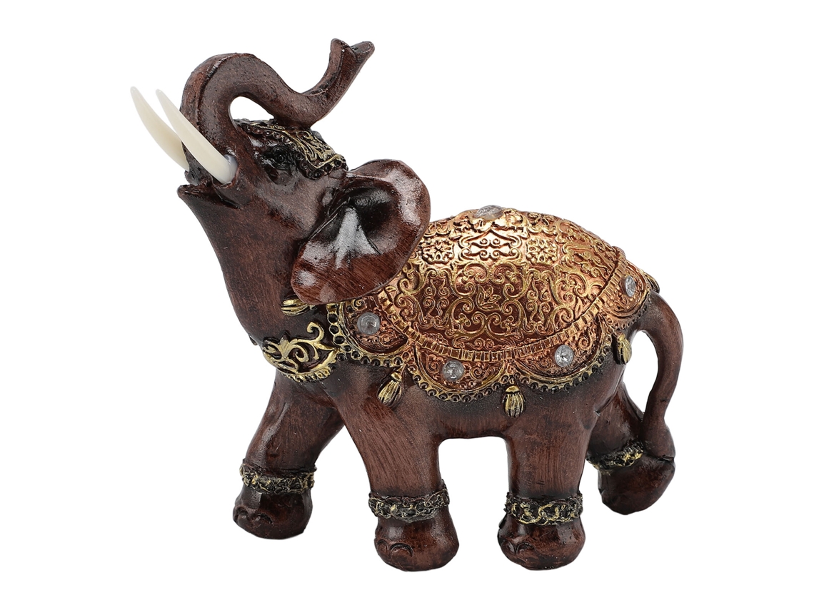 Estatua De Elefante De Resina De La Suerte Y La Riqueza, Regalo Decorativo Para El Hogar, Estilo Feng Shui, Marrón.