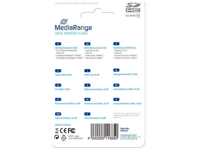 Tarjeta de Memoria MEDIARANGE MR964