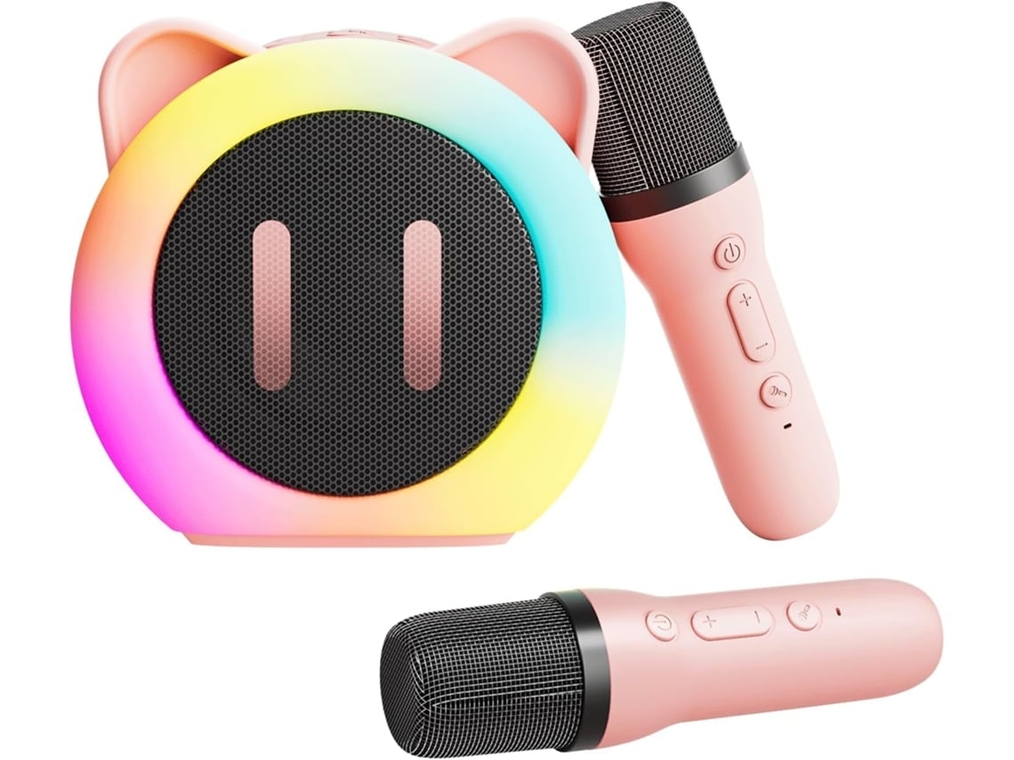 YEMAESRE Altavoz Karaoke Portatil Micrófonos Adultos Rosa