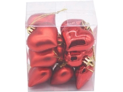 Omni-12 Colgantes Corazón Pequeños 4.5cm Para Decoración De San Valentín Boda Fiesta De Cumpleaños Material Plástico Rojo