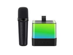 Altavoz portátil Sunxinpin Bluetooth 5.3 con micrófono, graves de alta fidelidad, luz LED, compatible con tarjeta TF y entrada auxiliar para exteriores.