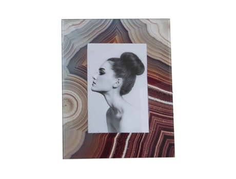 Portafotos DRW Para foto 10x15 cm (Cristal - burdeos y beige)