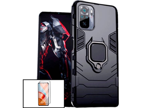 Kit Carcasa y Protector Xiaomi Note 10s PHONECARE Military Defender Negro