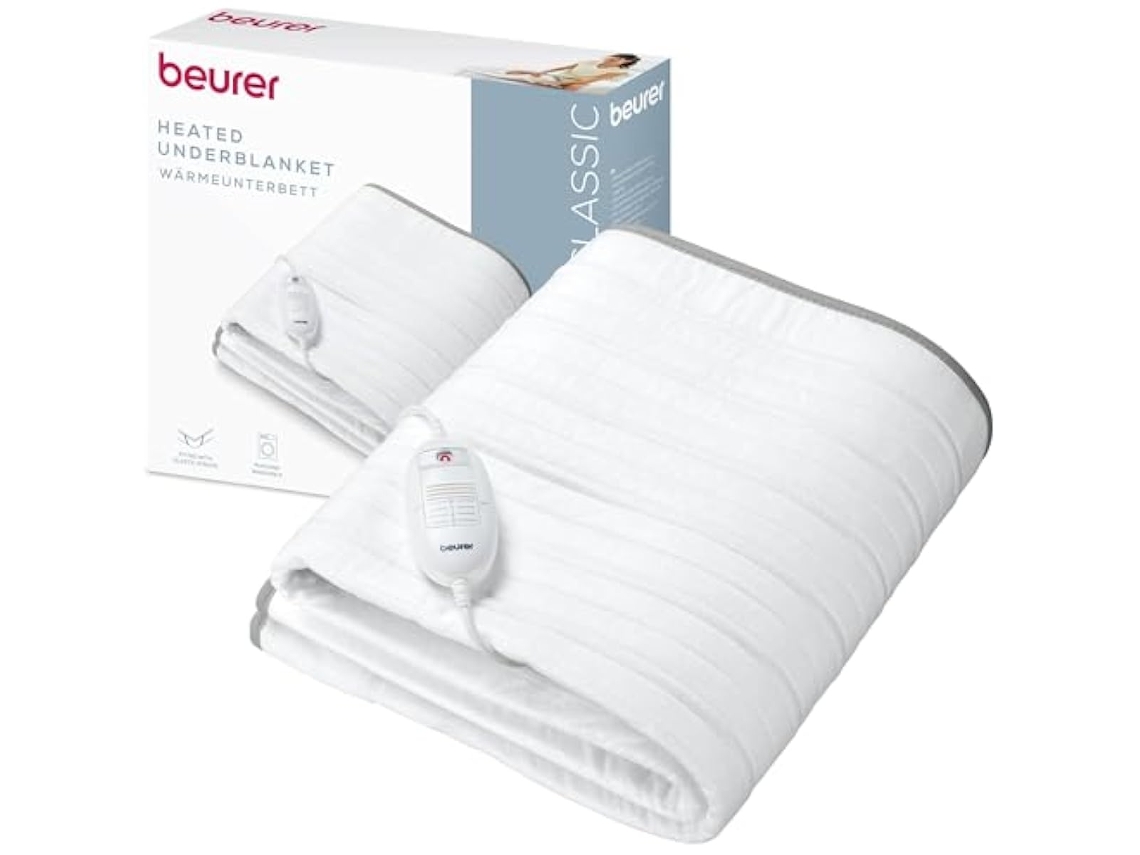 Beurer Ts 17 Cubrecolchón Térmico,nuevo, Caja Abierta, Material Suave No Tejido, Antideslizante Gracias A La Fijación Con Elástico, 3 Niveles De