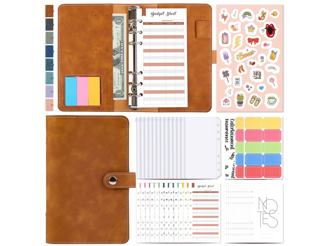 Libreta MDUG A6 con cremallera, compartimento para citas y sobre.