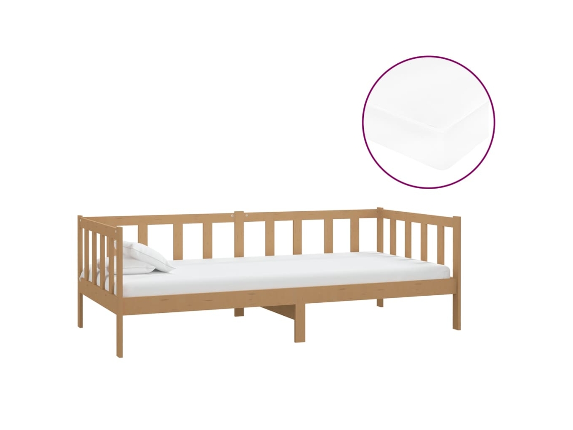 Sofá cama VIDAXL Marrón Madera (203x98x66 cm)