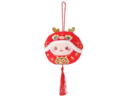 Muñeco Peluche Dragón Nuevo Chino Decoración Colgante Portátil Cordón 10 Puerta Hogar Rojo Año Cm
