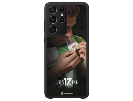 Funda Móvil Ultra Oficial Real Betis Fc para Samsung Galaxy S22 Ultra PHONECASES3D Piel Sintética Negro