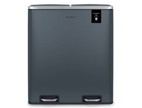 Cubo de Basura LES COLLECTORS N°906 (Gris - Acero Inoxidable - 2 x 30 L)