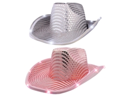 2 Sombreros Cowgirl Con Luces Secuenciales Para Disfraces De Cow Girl Fiesta Halloween Navidad
