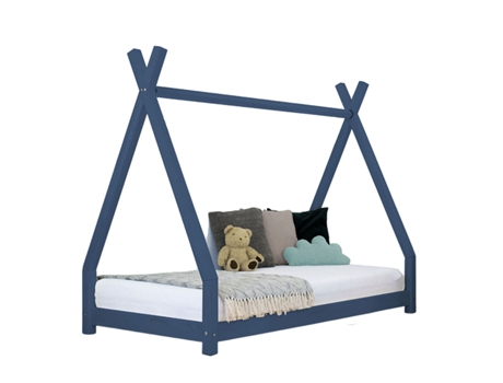 Cama tipi infantil NAKANA 90 x 180 azul marino BENLEMI