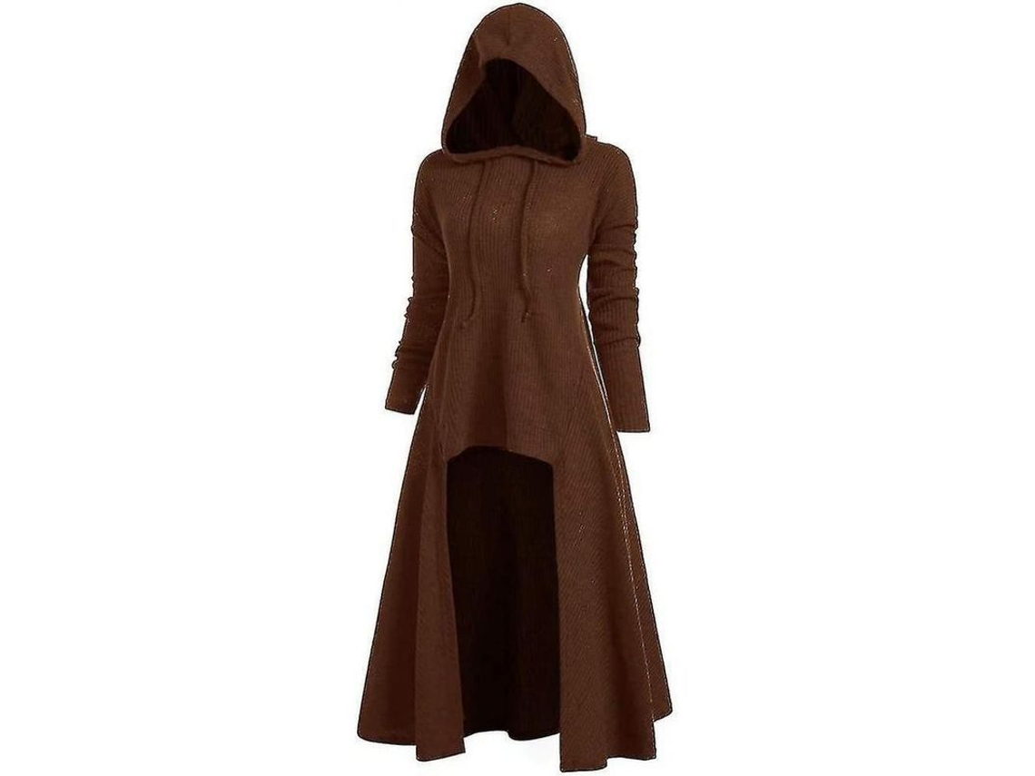 2026-chaqueta Con Capucha Gótica Para Mujer Pux De Mezcla De Algodón - Casual Y Especial Occasiones Xxxl Brown