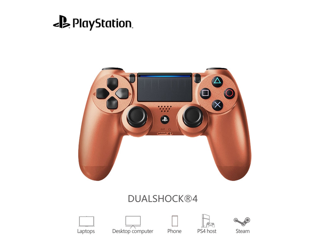 Pieza para PS4, mando inalámbrico Bluetooth con vibración, color bronce