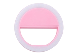 Luz De Anillo Led Portátil Con Clip Para Teléfono, Lámpara Para Selfies Para Iphone, Color Rosa