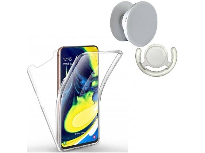 Kit Carcasa, PopSocket y Soporte PopSocket Samsung Galaxy A80 360º Transparente