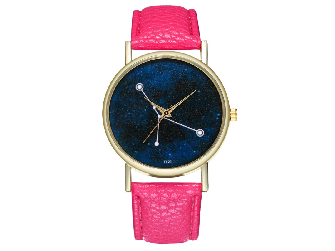 Reloj De Cuarzo Para Hombre Zhoulianfa Star Lady, Correa De Cuero Rosa Para Hombre Joven T121-a
