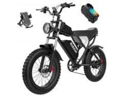 Bicicleta eléctrica Ridstar Q20 (1500 W, 48 V, 20 Ah, 55 km/h, frenos hidráulicos delanteros y traseros)