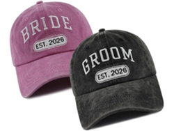 Conjunto De 2 Gorras De Béisbol De Algodón Bordadas Para Hombre Y Mujer, Ideales Para Fiestas, Bodas, Lunas De Miel Y Otras Ocasiones.
