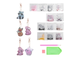 Kit De Llavero De Pintura Con Diamantes Diy Estilo Moderno Pendiente Cartoon Decoración Artesanal