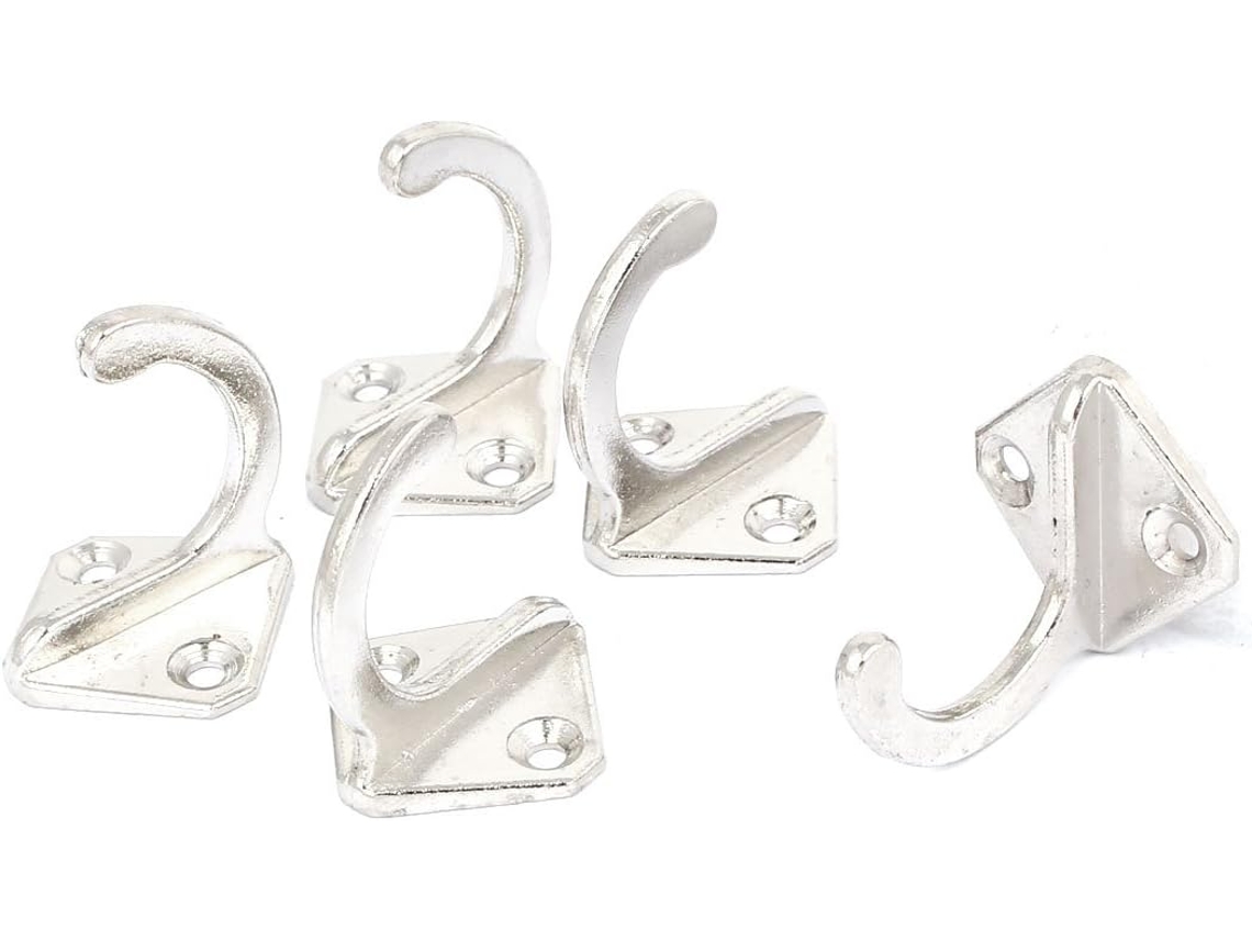 5 Ganchos Individuales Cuadrados De Aleación De Zinc Para Puerta De Baño O Oficina, Para Toallas Y