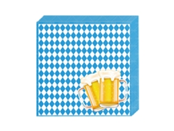 RNEMITERY Servilletas Bavarian Oktoberfest – 40 unidades, azules y blancas, 33 x 33 cm, con portaservilletas y accesorios para decoración