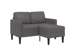Sofá 2 Plazas | Sofá De La Sala | Sofá De Relaxación Con Chaise En L 125 Cm Cuero Artificial Gris Wsd658996 Lovely Home