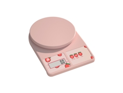 Báscula electrónica de cocina para el hogar, la alimentación y la repostería, 3 kg/0,1 g, precisa, pequeña, rosa, recargable premium Sfushos (café)