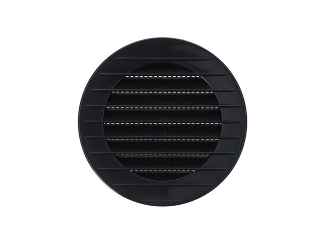 Rejilla De Ventilación Redonda Empotrable Con Mosquitera Fabricada En Abs De Color Gris Antracita Ø8cm Ø11cm Edm