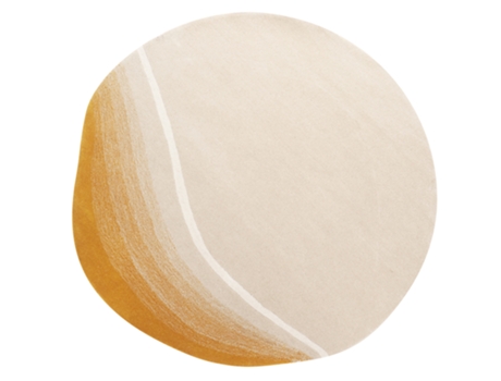 Tapete com Forma Irregular BELIANI Grenade de Lã Creme 140X140
