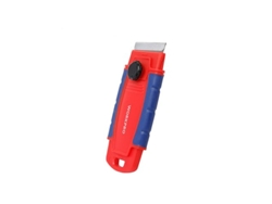 Rascador De Hoja Retráctil Ligero Para Cuchillas De Un Sólo Filo Color Azul Y Rojo