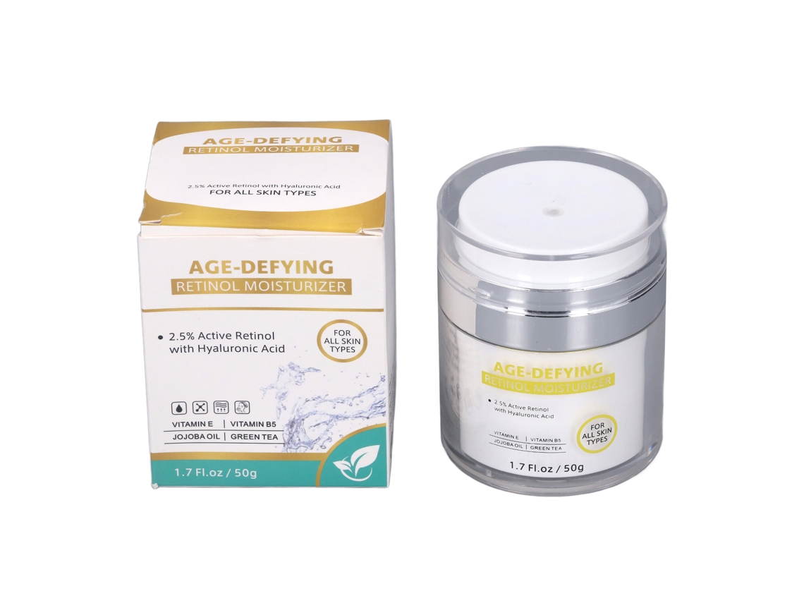 Crema facial hidratante antiarrugas con colágeno, reafirmante y reductora de líneas de expresión, 50 g.