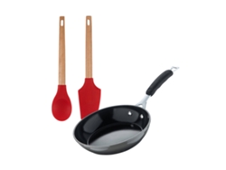 Juego de sartenes de aluminio forjado de Ø24 cm con cuchara y espátula de Bergner