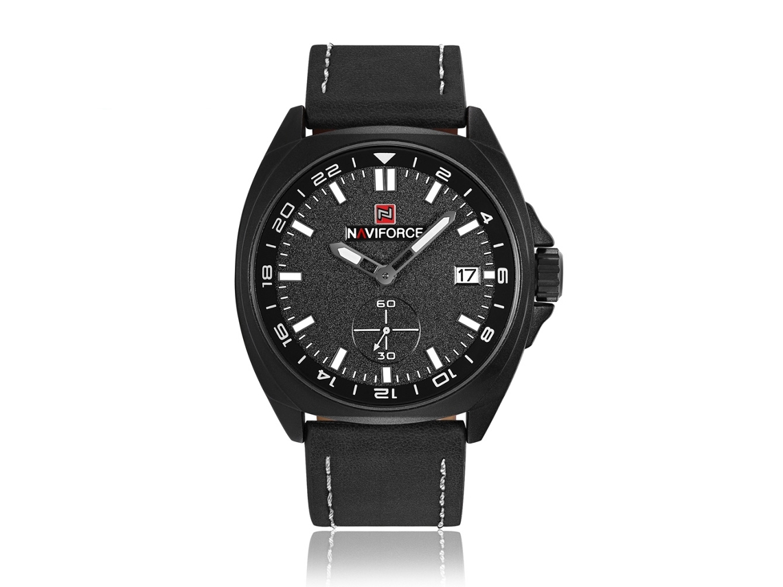 Reloj De Cuero Para Hombre Naviforce Con Calendario, Resistente Al Agua Y Correa De Cuero.