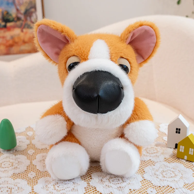 (15 Cm) Corgi Peluche De Perro De Dibujos Animados Con Nariz Grande, Regalo De Cumpleaños