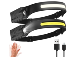 Faro LED con sensor de mano, carga USB (paquete negro de 2) SIURN