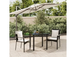 Conjunto de comedor de jardín de 3 piezas DKD Home Decor con cojines de mimbre negros