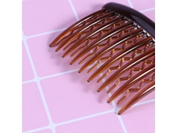 12 Pentes Laterais De Plástico Para Mulher Pente Clássico Com 17 Dentes Para Cabelo Acessórios Diários Feito De Plástico Café
