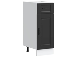 Mueble bajo de cocina Porto, derivados de la madera, negro, EXCLUSIVO DE LA CASA