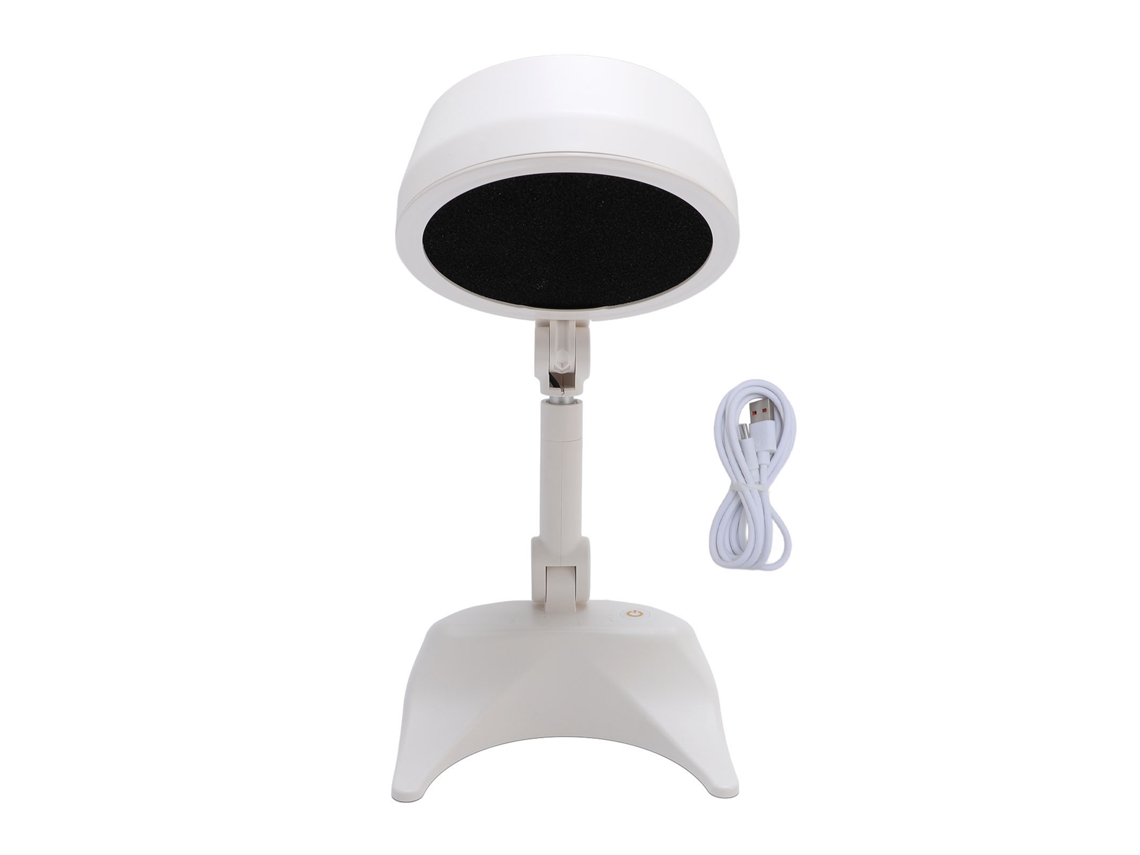 Campainha De Cozinha Portátil Branca Plegável Ajustável Em Ângulo E Altura Usb-c Recarregável 3 Velocidades Para Fumaça Pm2.5