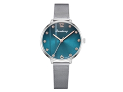 Reloj De Moda Para Mujer Con Correa De Malla Y Diamantes De Imitación Azules.