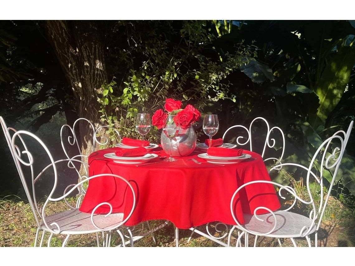 Mantel Redondo ILMH BY I LOVE MY HOME 150cm - Rojo Liso